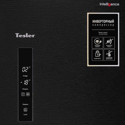 Холодильник TESLER RCD-482I GRAPHITE Холодильник TESLER RCD-482I GRAPHITE