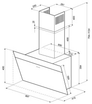 Каминная вытяжка Krona KRISTEN S 900 white/inox Каминная вытяжка Krona KRISTEN S 900 white/inox