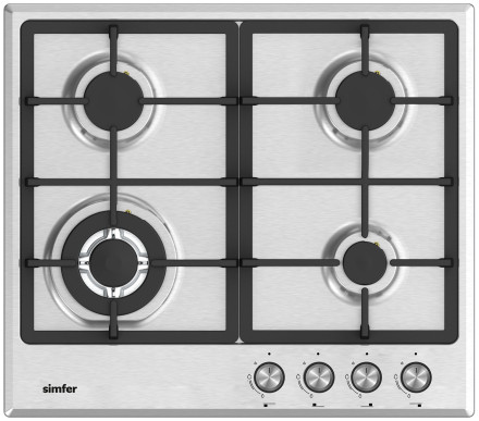 Газовая варочная панель Simfer H60V41M525, нержавеющая сталь Газовая варочная панель Simfer H60V41M525, нержавеющая сталь