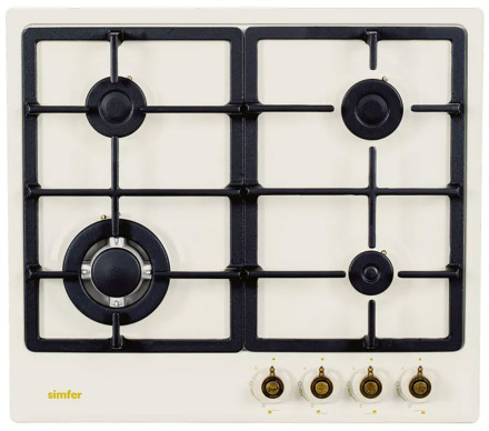 Газовая варочная панель Simfer H60V41O537, слоновая кость Газовая варочная панель Simfer H60V41O537, слоновая кость