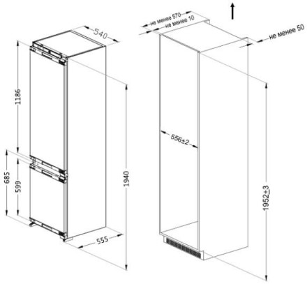 Встраиваемый холодильник Graude IKG 190.1 Встраиваемый холодильник Graude IKG 190.1
