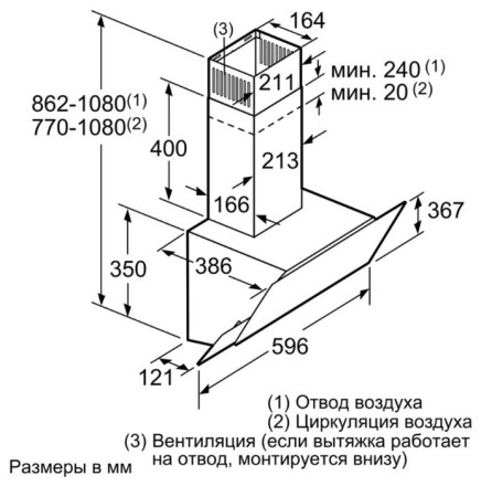 Каминная вытяжка Bosch DWK065G60R Каминная вытяжка Bosch DWK065G60R
