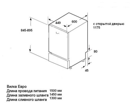 Посудомоечная машина Fornelli FS 45 RIVA P5 WH