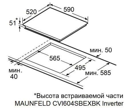 Электрическая варочная панель Maunfeld CVI604SBEXBK Inverter Электрическая варочная панель Maunfeld CVI604SBEXBK Inverter