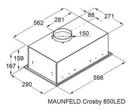 Встраиваемая вытяжка Maunfeld Crosby 850LED черный Встраиваемая вытяжка Maunfeld Crosby 850LED черный