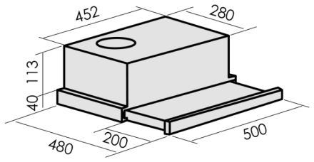 Встраиваемая вытяжка MBS PILEA 150 INOX
