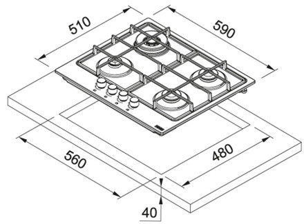 Газовая варочная панель Franke FHSM 604 3G DC XS C Газовая варочная панель Franke FHSM 604 3G DC XS C