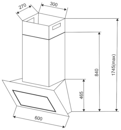 Каминная вытяжка EXITEQ Anastasia 60 WH