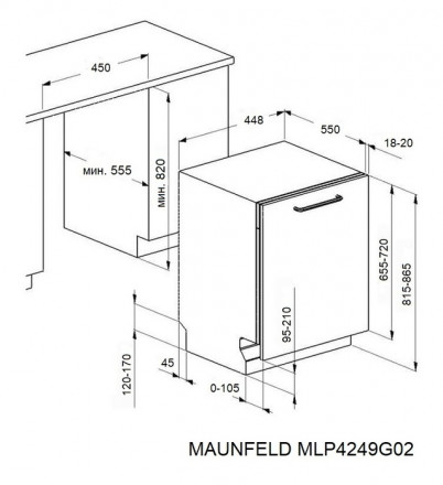 Встраиваемая посудомоечная машина Maunfeld MLP4249G02 Light Beam Встраиваемая посудомоечная машина Maunfeld MLP4249G02 Light Beam