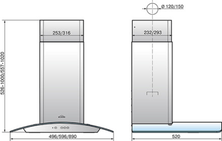 Вытяжка Elikor Аметист 60Н-430-К3Д (КВ II М-430-60-305) нерж/тонир
