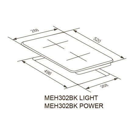 Электрическая варочная панель Meferi MEH302BK LIGHT Электрическая варочная панель Meferi MEH302BK LIGHT