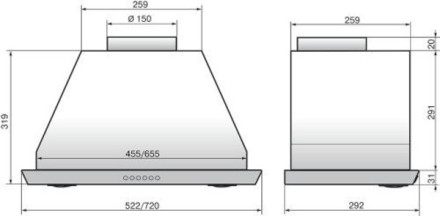 Встраиваемая вытяжка Elikor Врезной блок 52П-650-Э3Д черный/черный