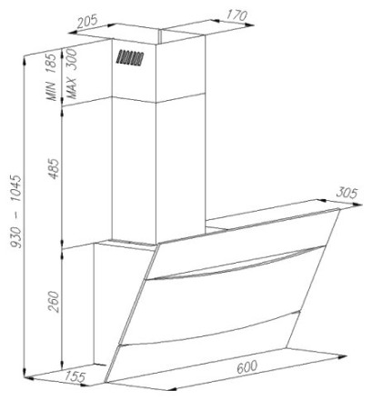Каминная вытяжка Konigin ETERNITY 60 WH Каминная вытяжка Konigin ETERNITY 60 WH