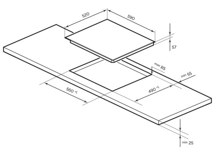 Встраиваемая индукционная варочная панель Lex EVI 640 F DS