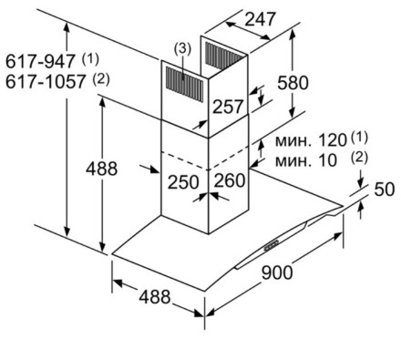 Каминная вытяжка Bosch DWA96BC50 Каминная вытяжка Bosch DWA96BC50