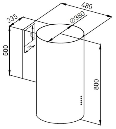 Каминная вытяжка MAUNFELD Lee Side C 39 белый Каминная вытяжка MAUNFELD Lee Side C 39 белый