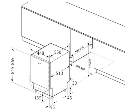 Посудомоечная машина Fornelli BI 45 DELIA Посудомоечная машина Fornelli BI 45 DELIA