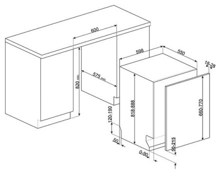 Встраиваемая посудомоечная машина smeg STL62327L Встраиваемая посудомоечная машина smeg STL62327L