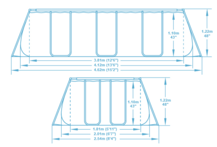 Бассейн Bestway Rectangular Power Steel Frame 56241/56456