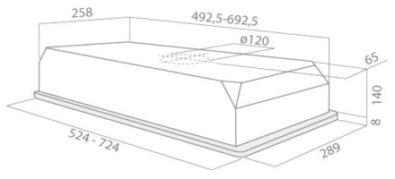 Встраиваемая вытяжка Elica Elibloc 9 LX F/60 GR Встраиваемая вытяжка Elica Elibloc 9 LX F/60 GR