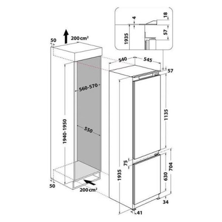 Встраиваемый холодильник Whirlpool ART9811SF2 Встраиваемый холодильник Whirlpool ART9811SF2
