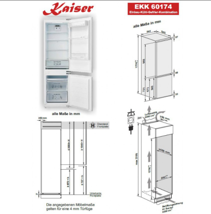 Встраиваемый холодильник Kaiser EKK 60174 Встраиваемый холодильник Kaiser EKK 60174