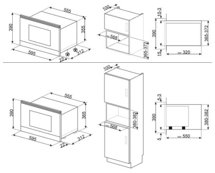 Микроволновая печь встраиваемая smeg MP722PO