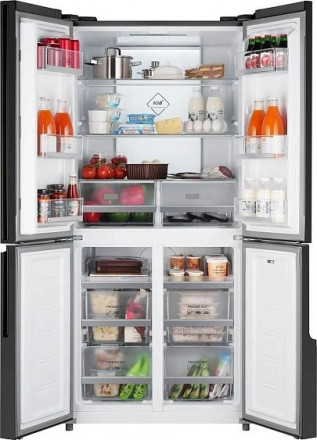 Холодильник WEISSGAUFF WCD 450 Bru Steel Glass NoFrost Inverter Холодильник WEISSGAUFF WCD 450 Bru Steel Glass NoFrost Inverter