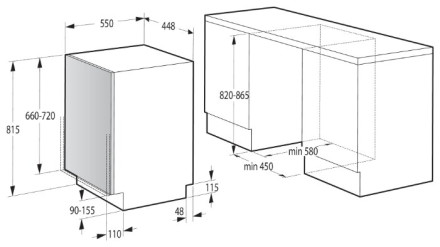 Встраиваемая посудомоечная машина Gorenje GV55210 Встраиваемая посудомоечная машина Gorenje GV55210