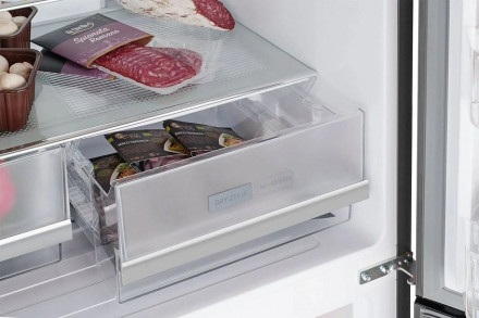 Холодильник WEISSGAUFF WCD 450 Inox Glass NoFrost Inverter Холодильник WEISSGAUFF WCD 450 Inox Glass NoFrost Inverter