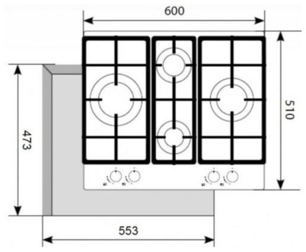 Газовая варочная панель AKPO PGA 604 VGC WH