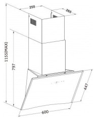 Каминная вытяжка GERMES Aura 60 (черная) Каминная вытяжка GERMES Aura 60 (черная)