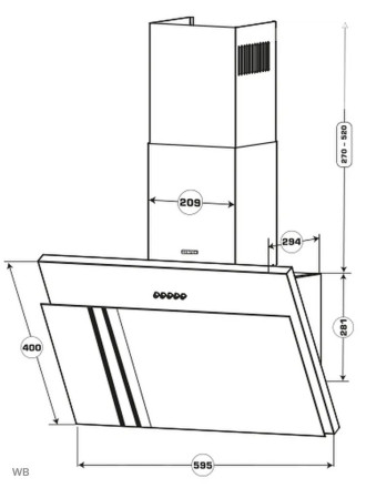 Каминная вытяжка Centek CT-1826 60 Beige Каминная вытяжка Centek CT-1826 60 Beige