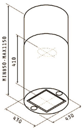 Вытяжка Jet Air PIPE ISLAND BL/A/43