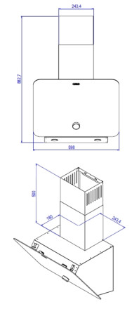 Вытяжка наклонная стеклянная Kanzler D 506 S Вытяжка наклонная стеклянная Kanzler D 506 S
