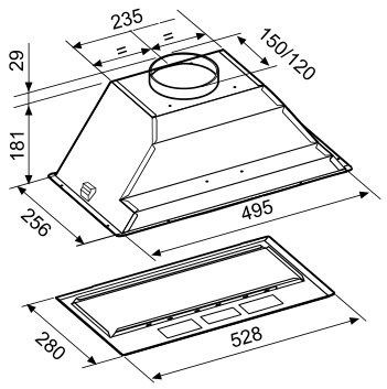 Встраиваемая вытяжка Korting KHI 6410 X Встраиваемая вытяжка Korting KHI 6410 X