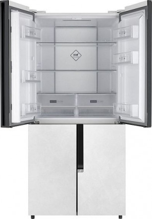 Холодильник WEISSGAUFF WCD 450 White Rock Glass NoFrost Inverter