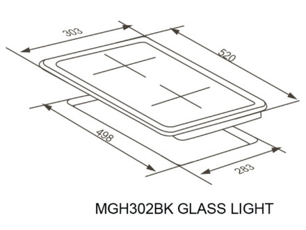 Газовая варочная панель Meferi MGH302BK GLASS LIGHT Газовая варочная панель Meferi MGH302BK GLASS LIGHT