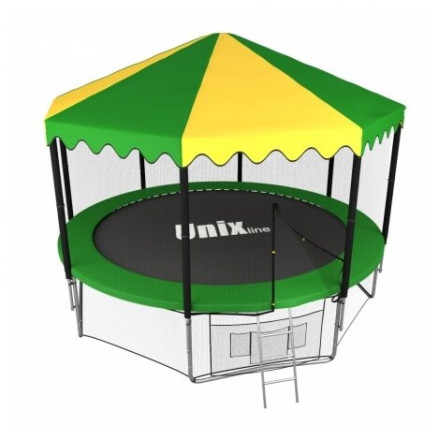 Каркасный батут Unix Line 10ft outside с крышей 305х305х241 см