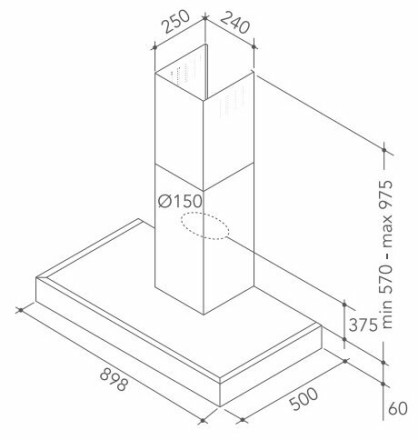 Каминная вытяжка KitchenAid KEWTP 90010 Каминная вытяжка KitchenAid KEWTP 90010