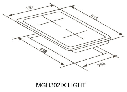 Газовая варочная панель Meferi MGH302IX LIGHT Газовая варочная панель Meferi MGH302IX LIGHT