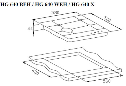 Встраиваемая газовая варочная панель Weissgauff HG 640 WEH (430948) Встраиваемая газовая варочная панель Weissgauff HG 640 WEH (430948)