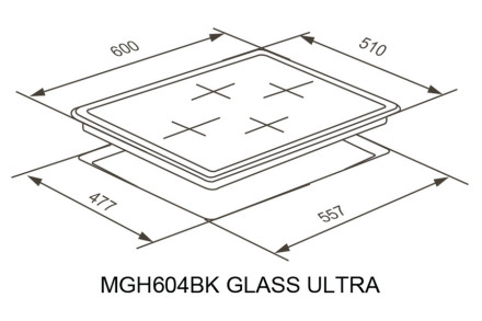 Газовая варочная панель Meferi MGH604BK GLASS ULTRA Газовая варочная панель Meferi MGH604BK GLASS ULTRA
