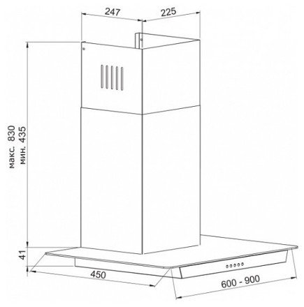 Каминная вытяжка Korting KHC 9634 GX