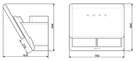 Каминная вытяжка smeg KFAB75BL