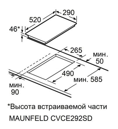 Электрическая варочная панель Maunfeld CVCE292SDBK Электрическая варочная панель Maunfeld CVCE292SDBK