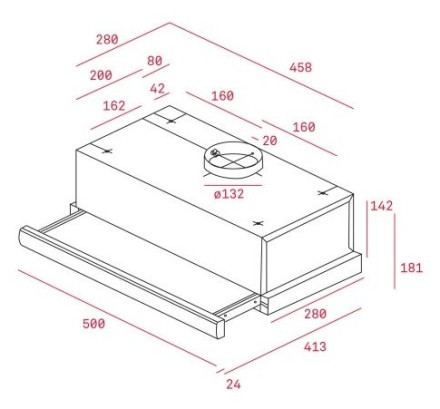 Встраиваемая вытяжка TEKA WISH Easy TL1 52 WH
