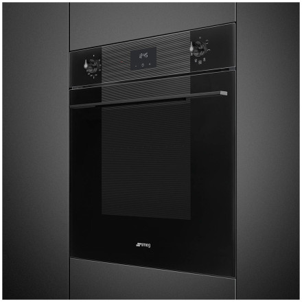Электрический духовой шкаф Smeg SF6100VB3RU черное стекло Электрический духовой шкаф Smeg SF6100VB3RU черное стекло