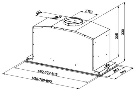 Встраиваемая вытяжка Faber INCA LUX Glass EV8 X / BK A52 Встраиваемая вытяжка Faber INCA LUX Glass EV8 X / BK A52