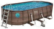 Бассейн Bestway Power Steel Deluxe Series Piscine Ovale Marron 56716 Бассейн Bestway Power Steel Deluxe Series Piscine Ovale Marron 56716